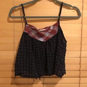 Free people plaid crop cami